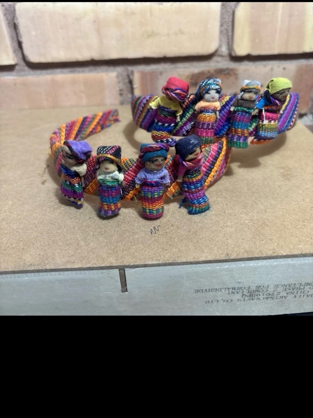 2 Bright Colorful Girl's Weaved Cloth Hair Headband Worry Dolls